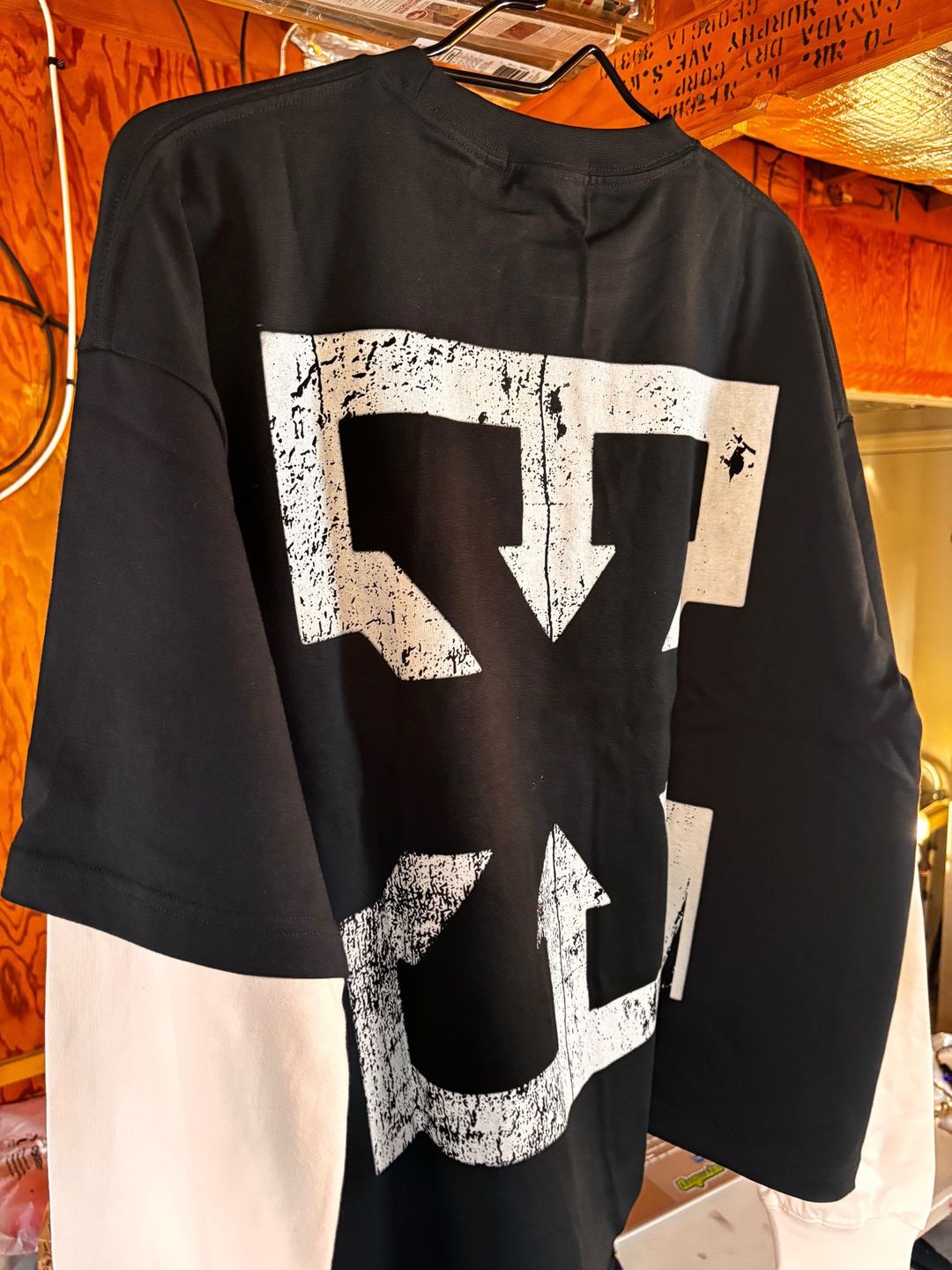 LAYERED LONG-SLEEVE SHIRT - BLACK