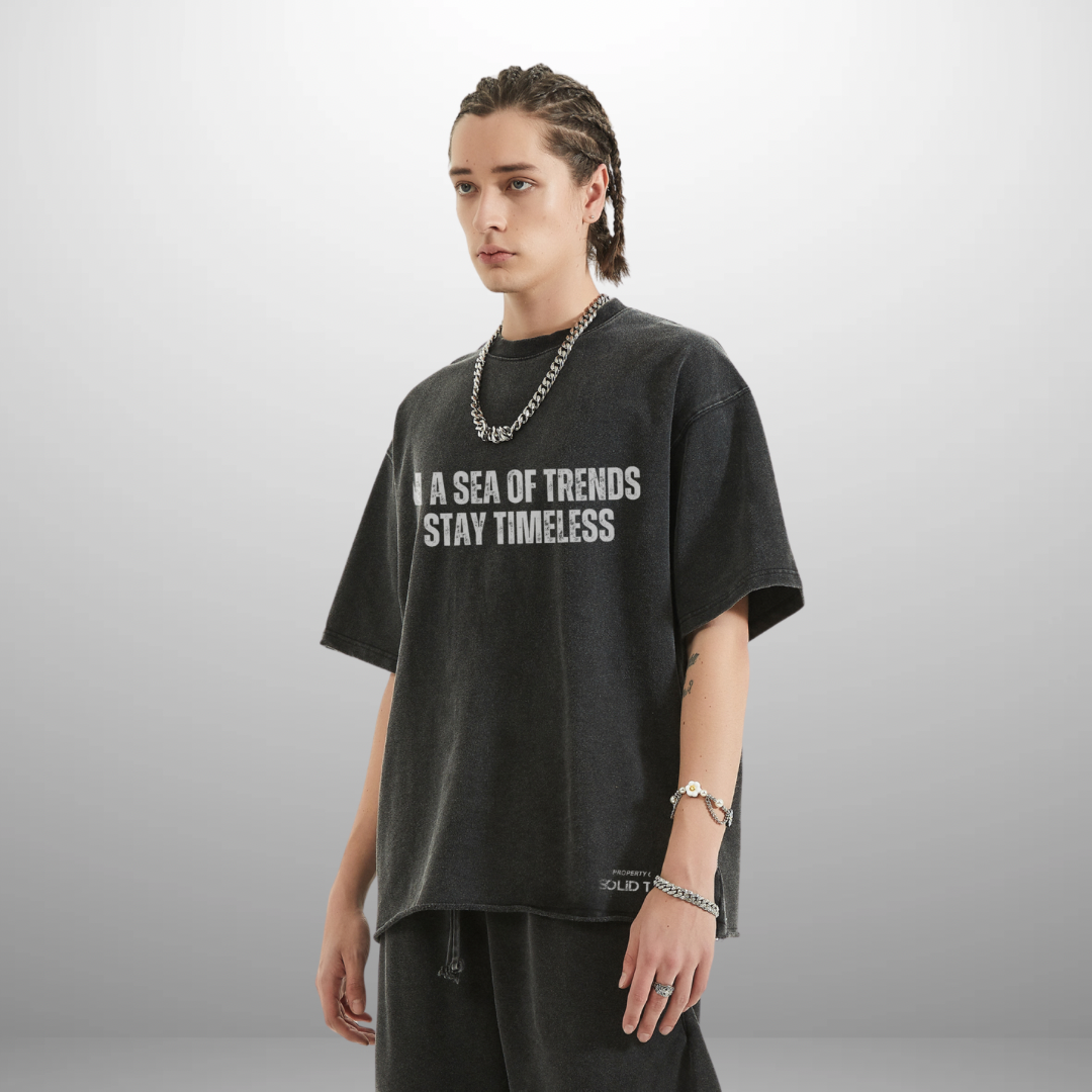 TREND TEE RAW HEM BLACK