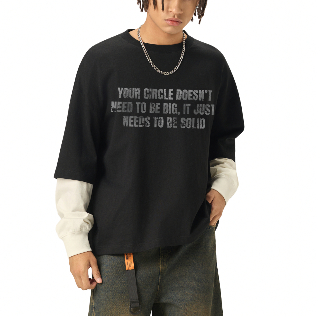LAYERED LONG-SLEEVE SHIRT - BLACK
